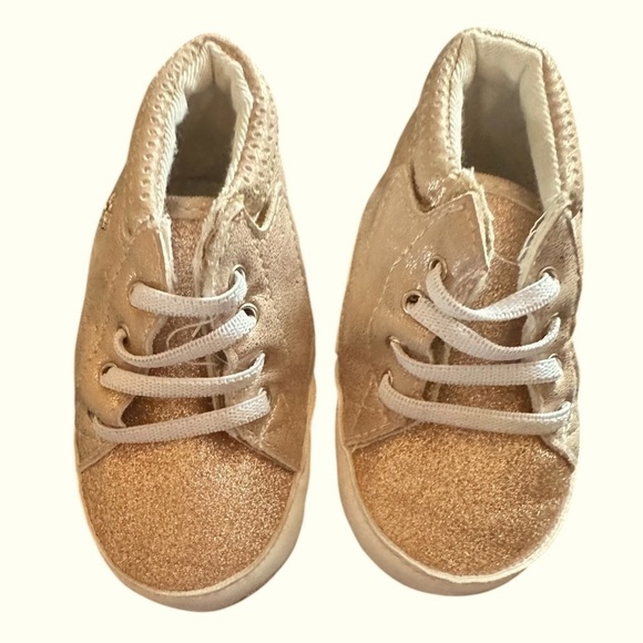 NEW FASHION JUICY COUTURE BABY SARATOGA SPARKLE ROSE GOLD CRIB SHOES - Picture 2 of 8